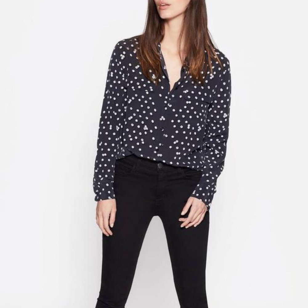NWT EQUIPMENT Tennis Ball Signature Silk Shirt XS